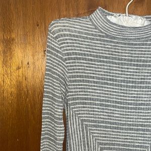 Gray and white striped bodycon dress. Very flattering size S